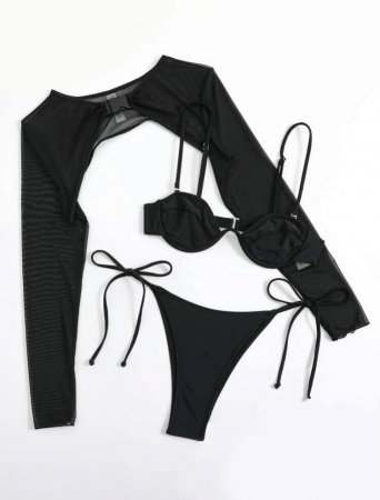 Costum de baie din 3 piese, cu snur [2]