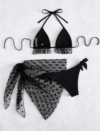 Costum de baie din 3 piese, cu volane [2]