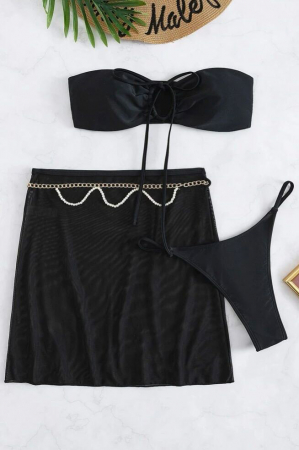 Costum de baie din 3 piese, negru [2]