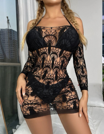 Costum de baie din 3 piese, negru [4]