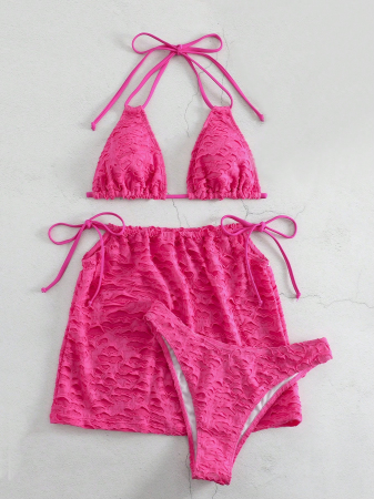 Costum de baie din 3 piese, roz [2]