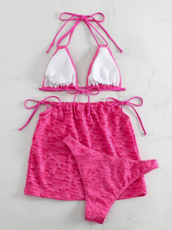 Costum de baie din 3 piese, roz [3]