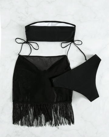 Costum de baie din 3 piese, uni [2]