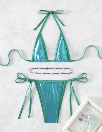 Costum de baie din 32 piese, cu aspect satinat [3]