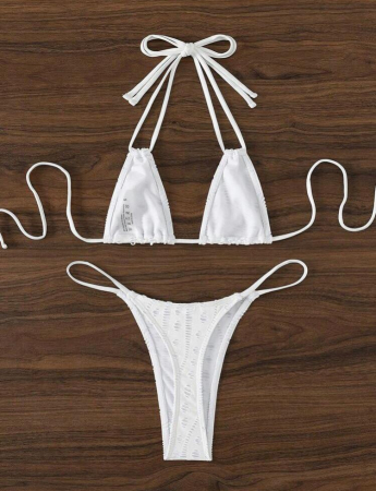Costum de baie din 4 piese, alb [3]