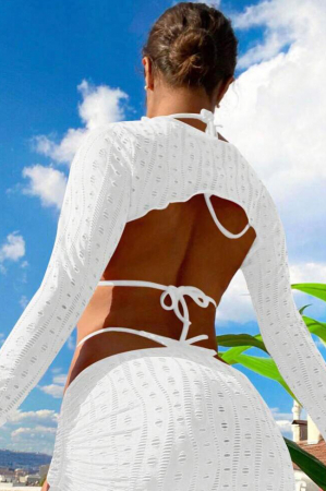 Costum de baie din 4 piese, alb [1]