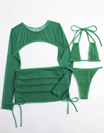 Costum de baie din 4 piese, albastru [3]