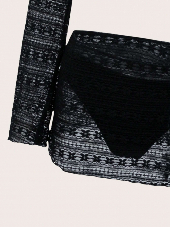 Costum de baie din 4 piese, cu aspect crosetat [5]