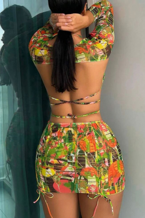 Costum de baie din 4 piese, cu imprimeu [1]