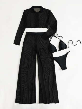 Costum de baie din 4 piese, cu pantaloni [2]