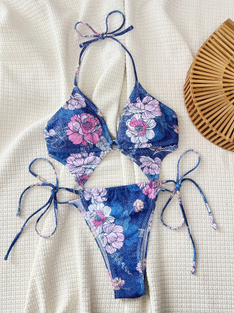 Costum de baie intreg, cu aspect floral [2]
