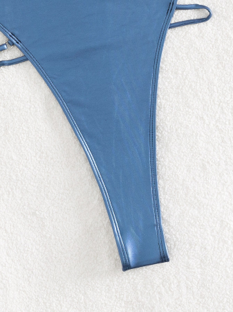 Costum de baie intreg, cu aspect metalic si spatele gol [5]