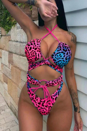 Costum de baie intreg cu decupaj si imprimeu [0]