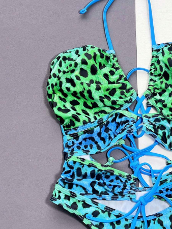 Costum de baie intreg cu decupaj si imprimeu [2]