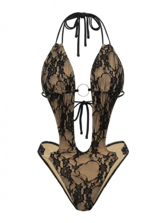 Costum de baie cu 2 piese, animal print si rosu [3]