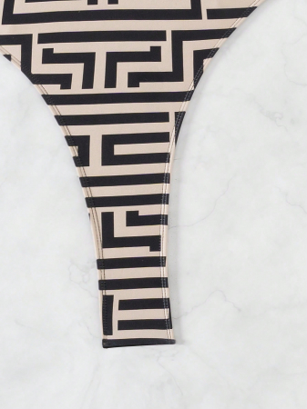 Costum de baie intreg, cu imprimeu dungi [6]