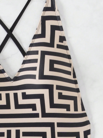 Costum de baie intreg, cu imprimeu dungi [5]