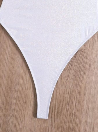 Costum de baie intreg cu spatele gol, argintiu [5]