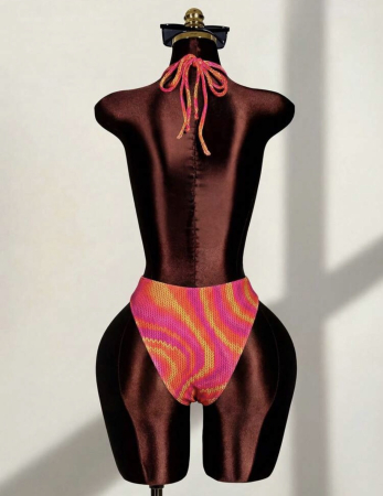Costum de baie intreg, cu spatele gol, multicolor [1]