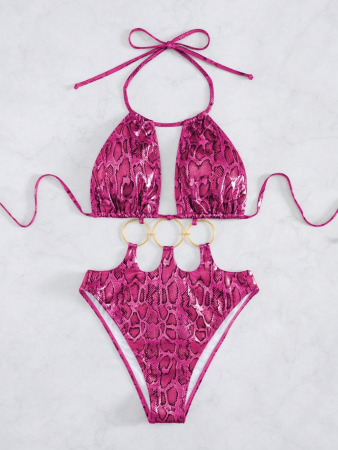 Costum de baie intreg, tanga, rosu [3]