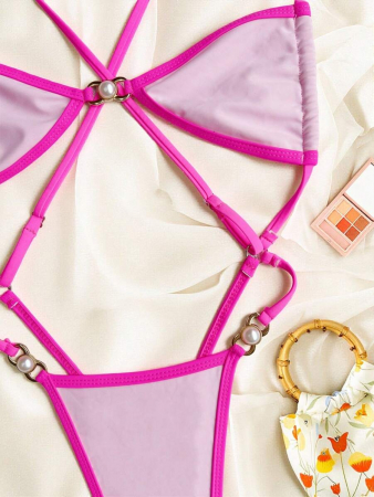 Costum de baie intreg, tanga, rosu [4]