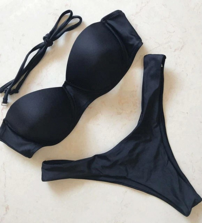 Costum de baie negru, cu push-up [1]