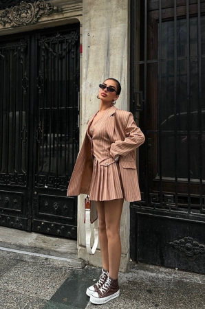 Costum din 3 piese vesta, fusta si sacou [2]