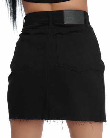 Fusta scurta, negru din denim [4]