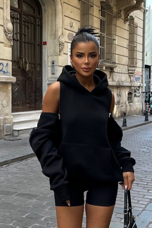 Hanorac lejer cu fermoar si gluga [0]