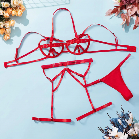 Lenjerie intima 3 piese, cu decupaje [4]