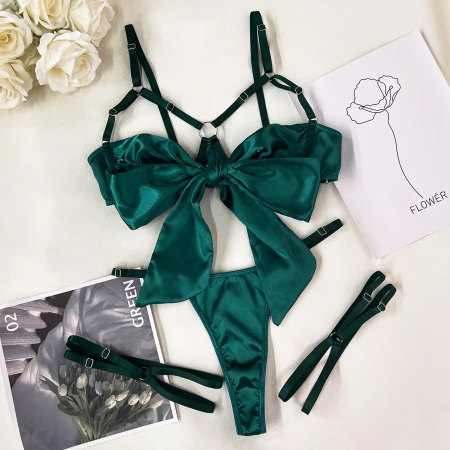 Lenjerie intima 3 piese, cu material satinat [4]