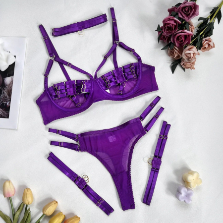 Lenjerie intima 4 piese, cu decupaje [6]