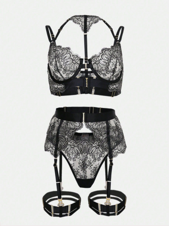 Lenjerie intima 4 piese, din dantela [3]
