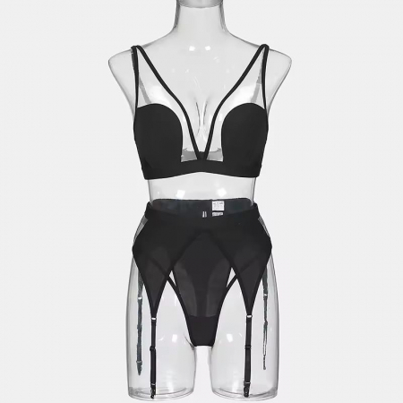Lenjerie intima 4 piese, negru [1]
