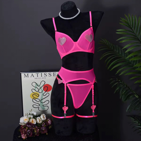 Lenjerie intima 4 piese, negru [2]