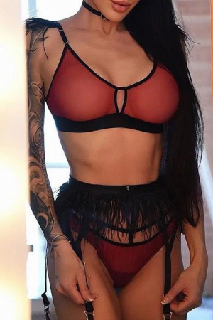 Set lenjerie 4 piese - Lenjerie intima 4 piese, visiniu