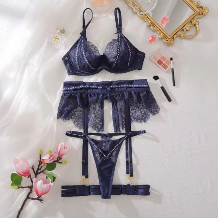 Lenjerie intima 4 piese, negru [2]