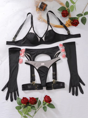 Lenjerie intima 5 piese, cu manusi si funde [5]