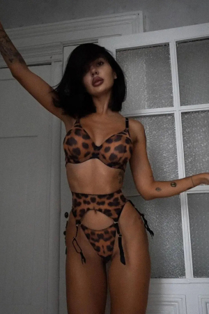 Lenjerie intima 5 piese, cu model animal print [4]