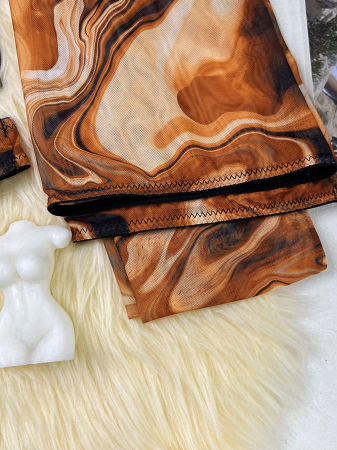 Lenjerie intima din 5 piese, cu imprimeu marble [9]