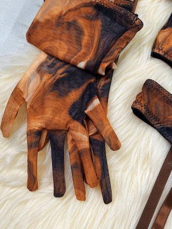 Lenjerie intima din 5 piese, cu imprimeu marble [7]