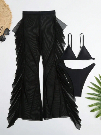 Pantaloni de plaja, cu volane [4]