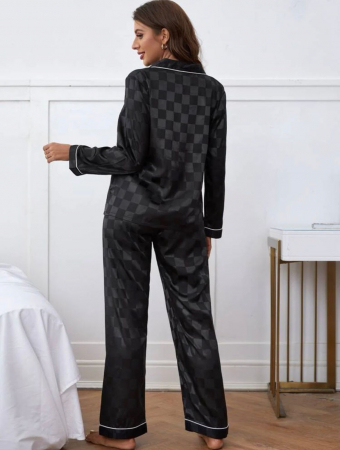 Pijama de satin cu camasa si pantaloni [1]