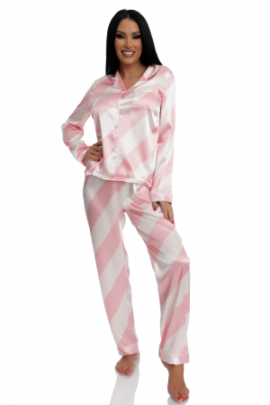 Pijama de satin cu camasa si pantaloni [0]
