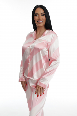 Pijama de satin cu camasa si pantaloni [1]