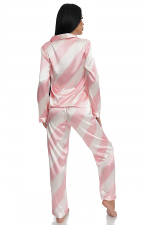 Pijama de satin cu camasa si pantaloni [2]