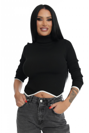 Pulover negru cu aspect asimetric [1]