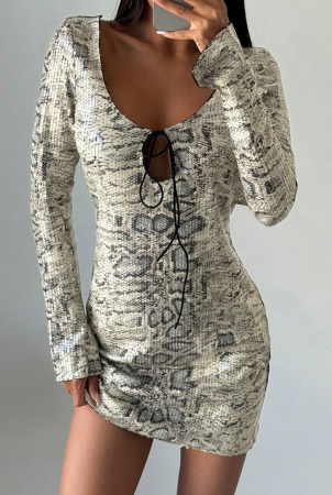 Rochie scurta cu paiete snake si spatele gol [0]