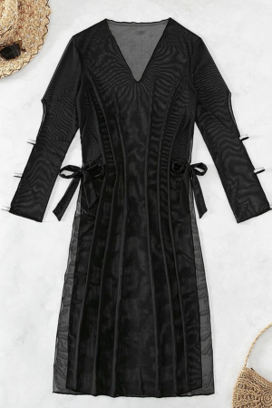 Rochie de plaja din voal, cu decupaje [2]