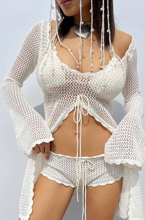 Rochie de plaja scurta, cu aspect crosetat [2]